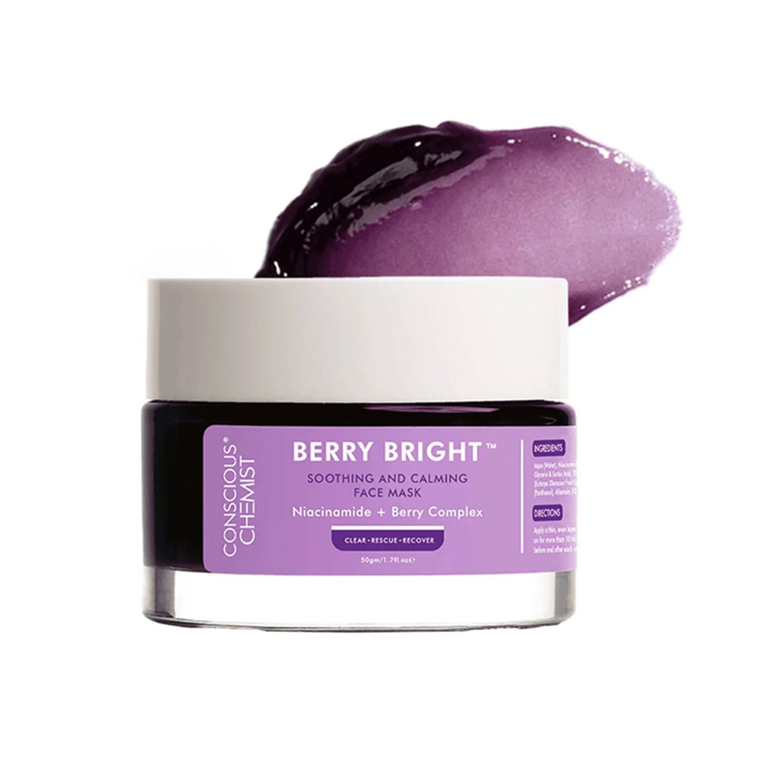 Conscious Chemist | Conscious Chemist Berry Bright Pore Refining Face Mask with Niacinamide & Berry Extracts (50gm)