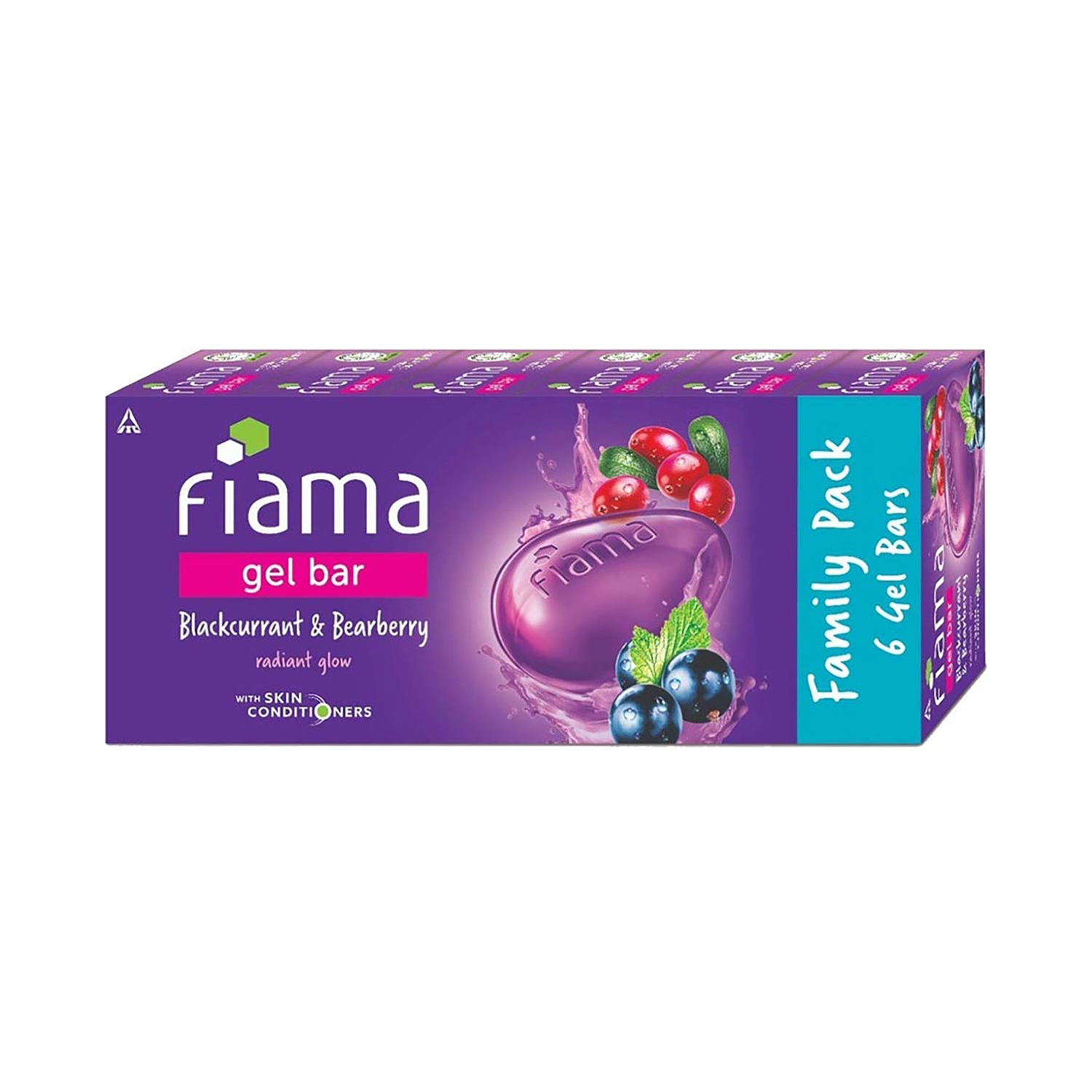 Fiama | Fiama Blackcurrant and Bearberry Radiant Glow Gel Bar With Skin Conditioners - (6Pcs)