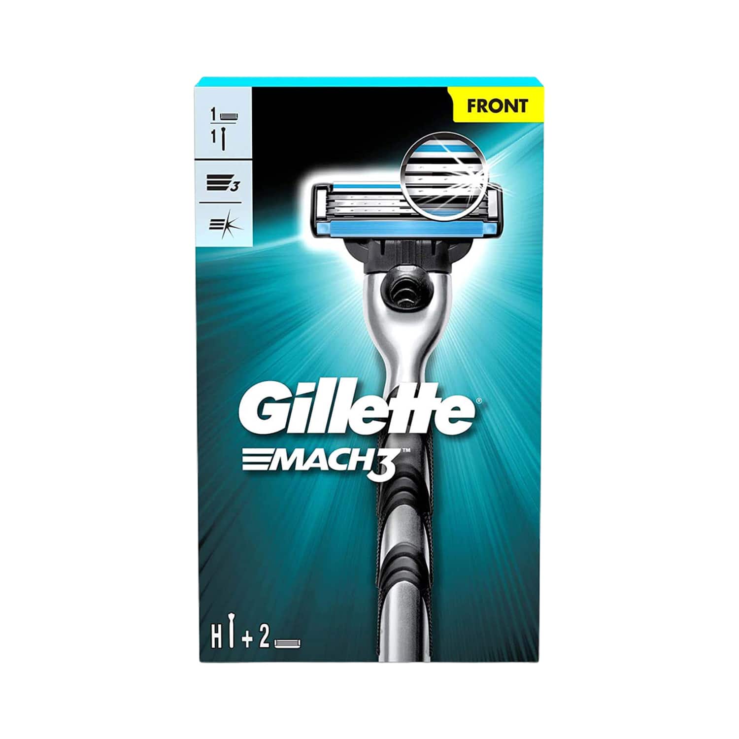 Gillette | Gillette Mach 3 Men's Shaving Razor Cartridge (Handle + 2 Cartridges)