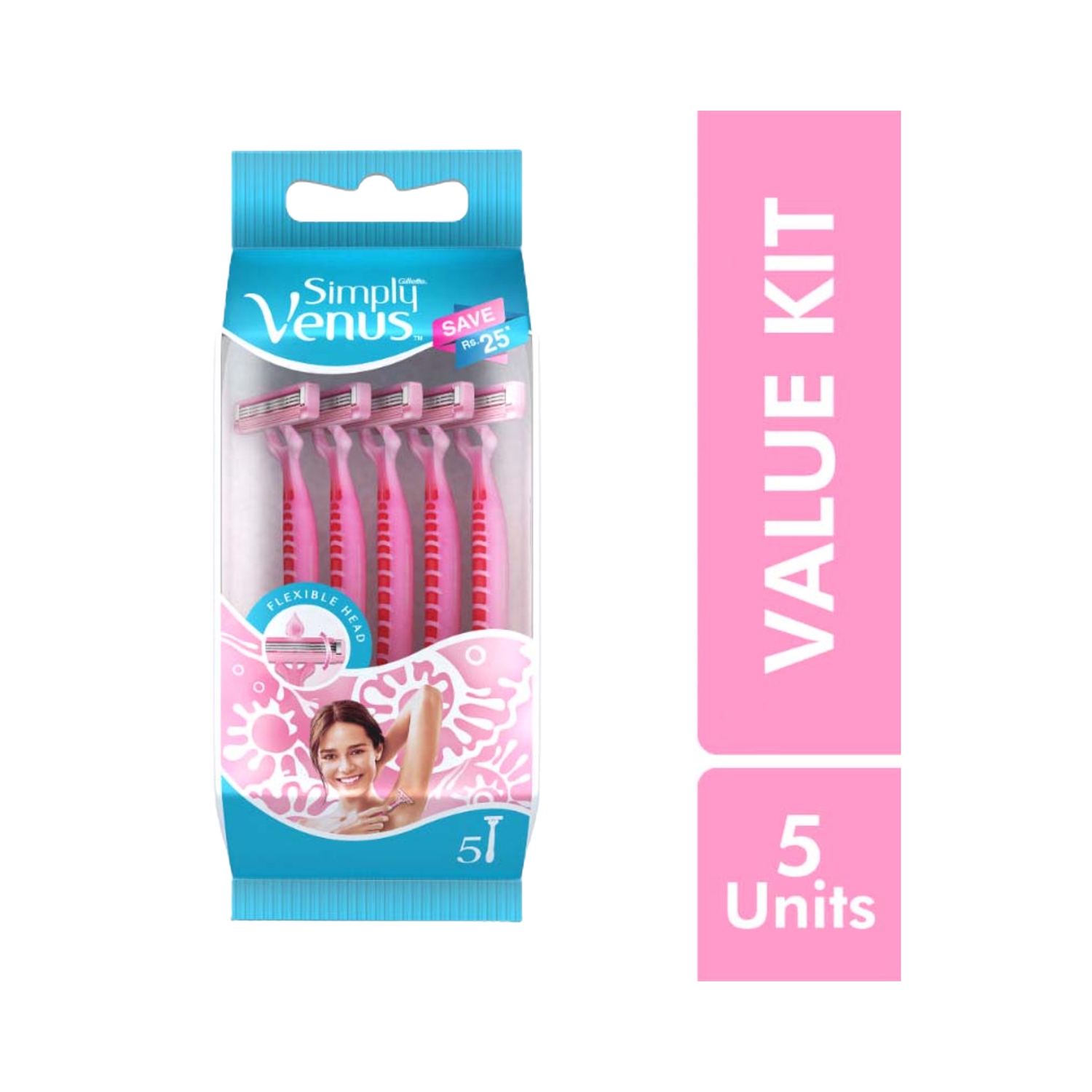 Gillette | Gillette Venus Simply Venus Pink Hair Removal for Women B4G1 (5Pcs)