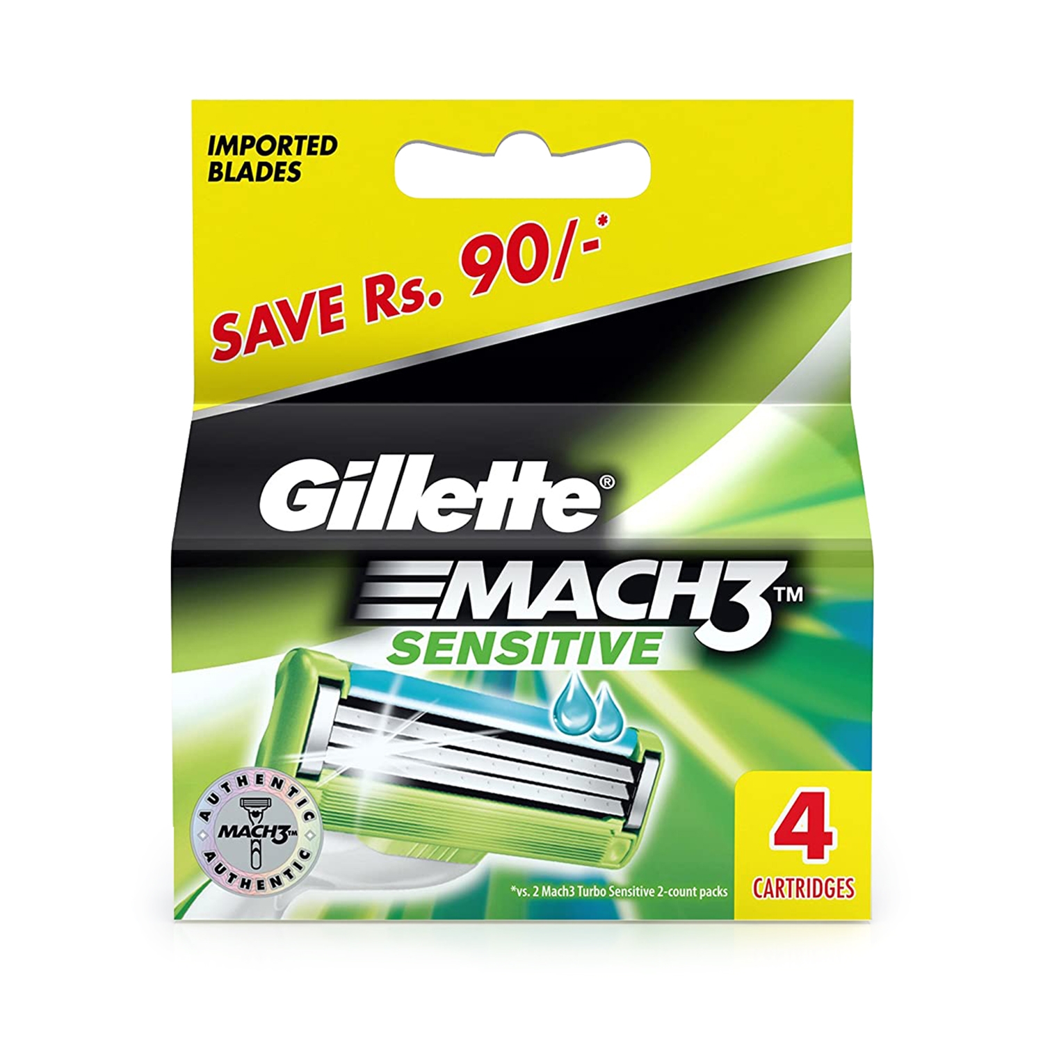Gillette Mach3 Turbo System Blades, 5 Pcs