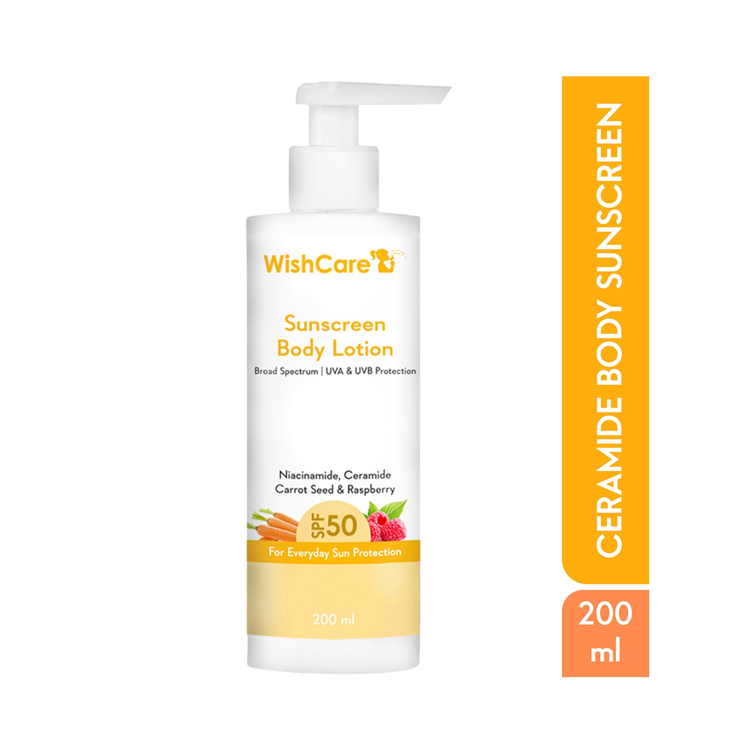 WishCare | Wishcare SPF50 Sunscreen Body Lotion Broad Spectrum UVA & UVB Protection (200ml)