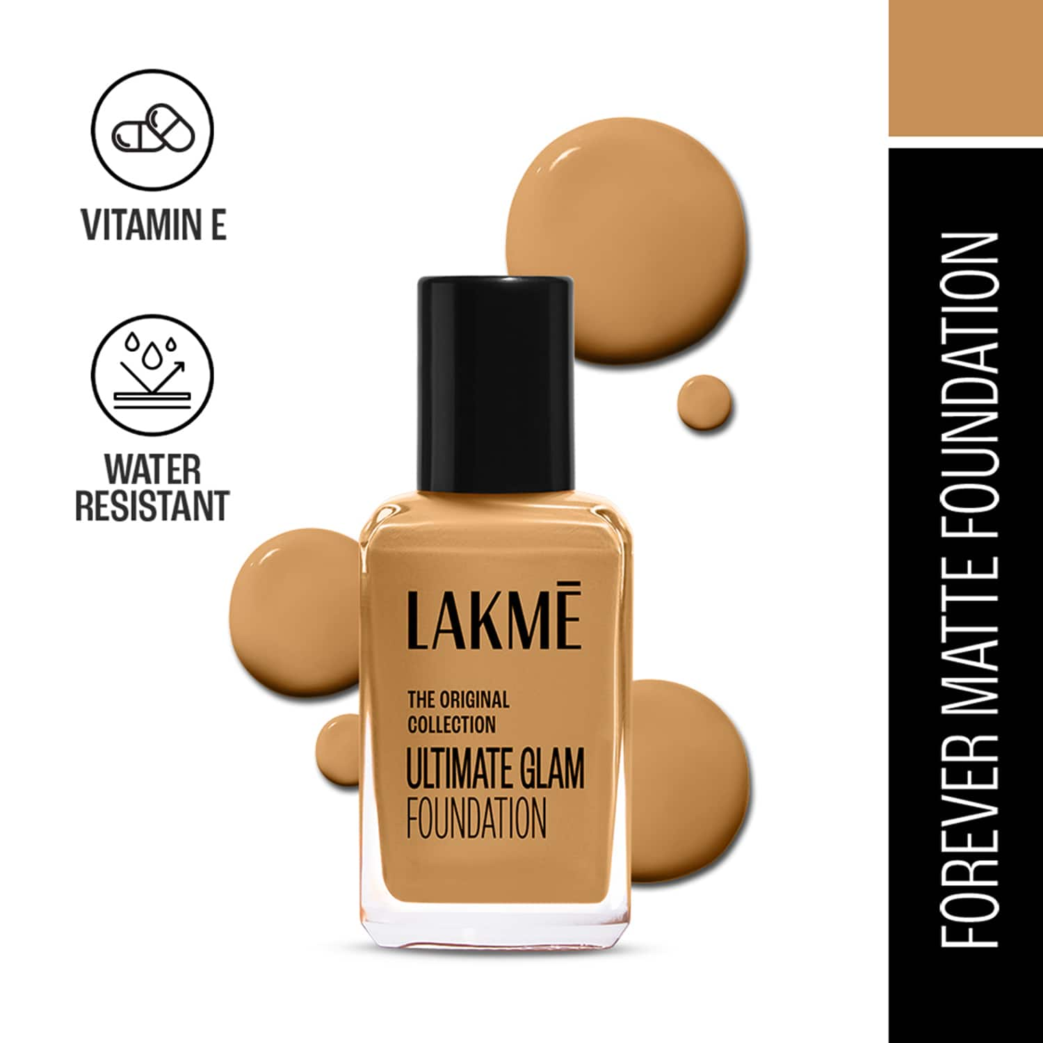 Lakme | Lakme FOREVER MATTE FOUNDATION Superior Coverage Vit E lightweight & water-resist Cinnamon (27 ml)