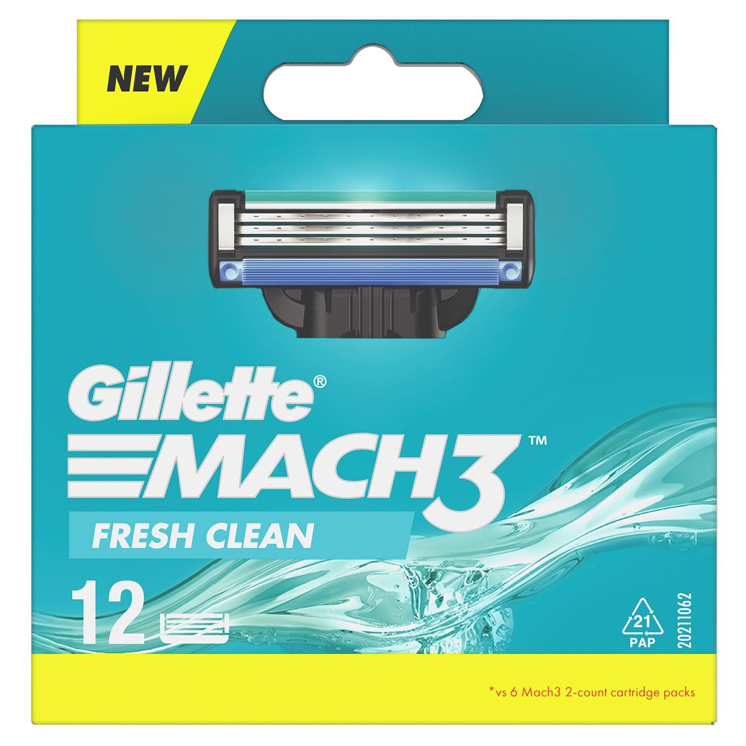 Gillette | Gillette Mach 3 Manual Shaving Razor Blades Cartridge (12Pcs)