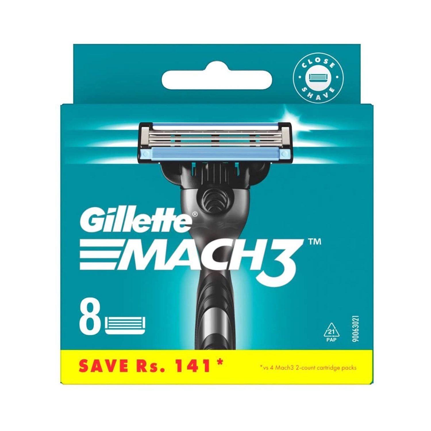 Gillette Mach 3 Bladed Shaving Cartridges Razor (8Pcs)