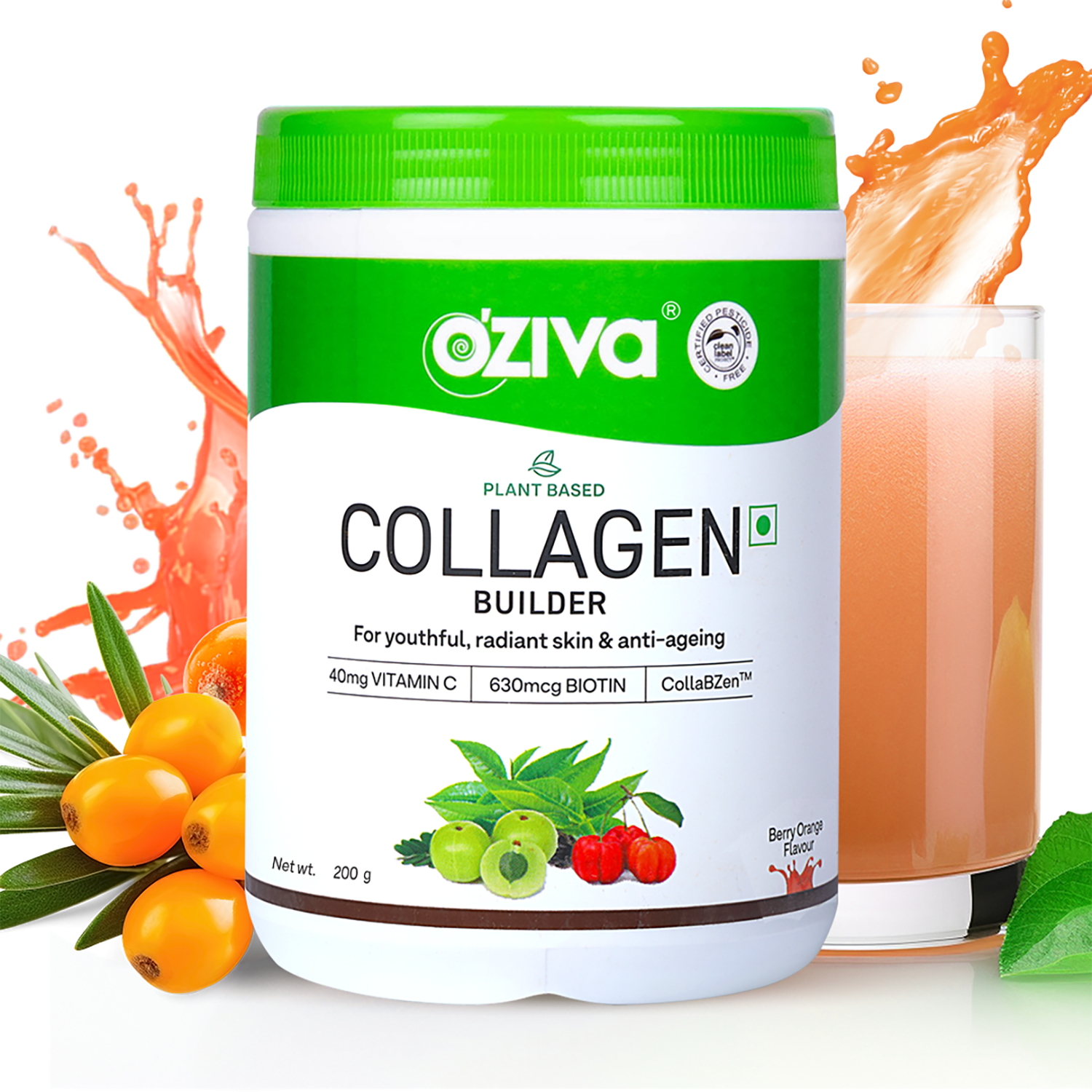 Oziva | Oziva Collagen Builder Powder - Berry Orange (200 g)