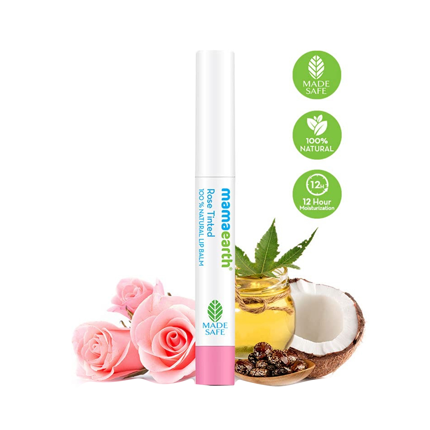 Mamaearth | Mamaearth 100% Natural Lip Balm - Rose Tinted (2g)