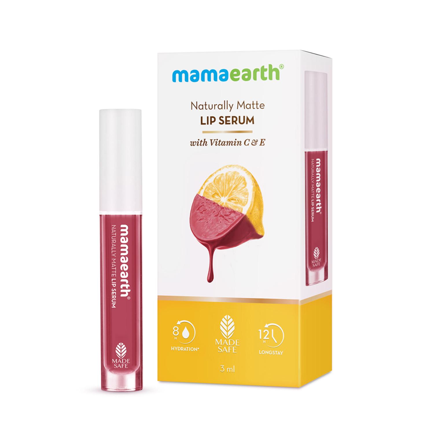 Mamaearth | Mamaearth Naturally Matte Lip Serum With Vitamin C & E - Rosy Nude (3ml)