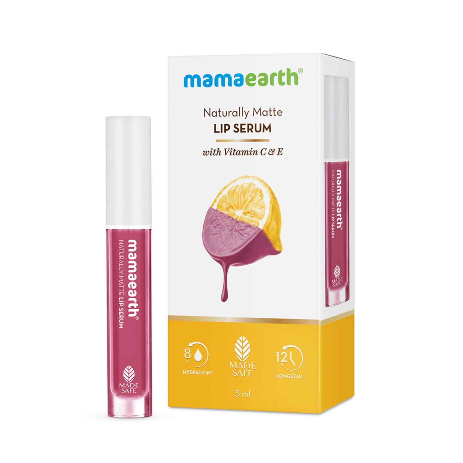 Mamaearth Naturally Matte Lip Serum With Vitamin C & E - Pink Daffodil (3ml)