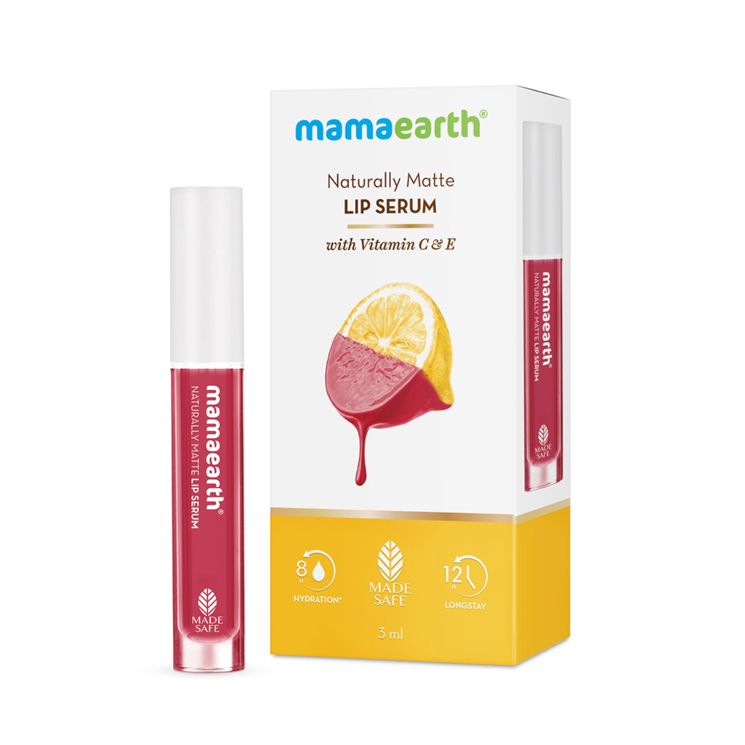 Mamaearth Naturally Matte Lip Serum With Vitamin C & E - Candylicious Nude (3ml)