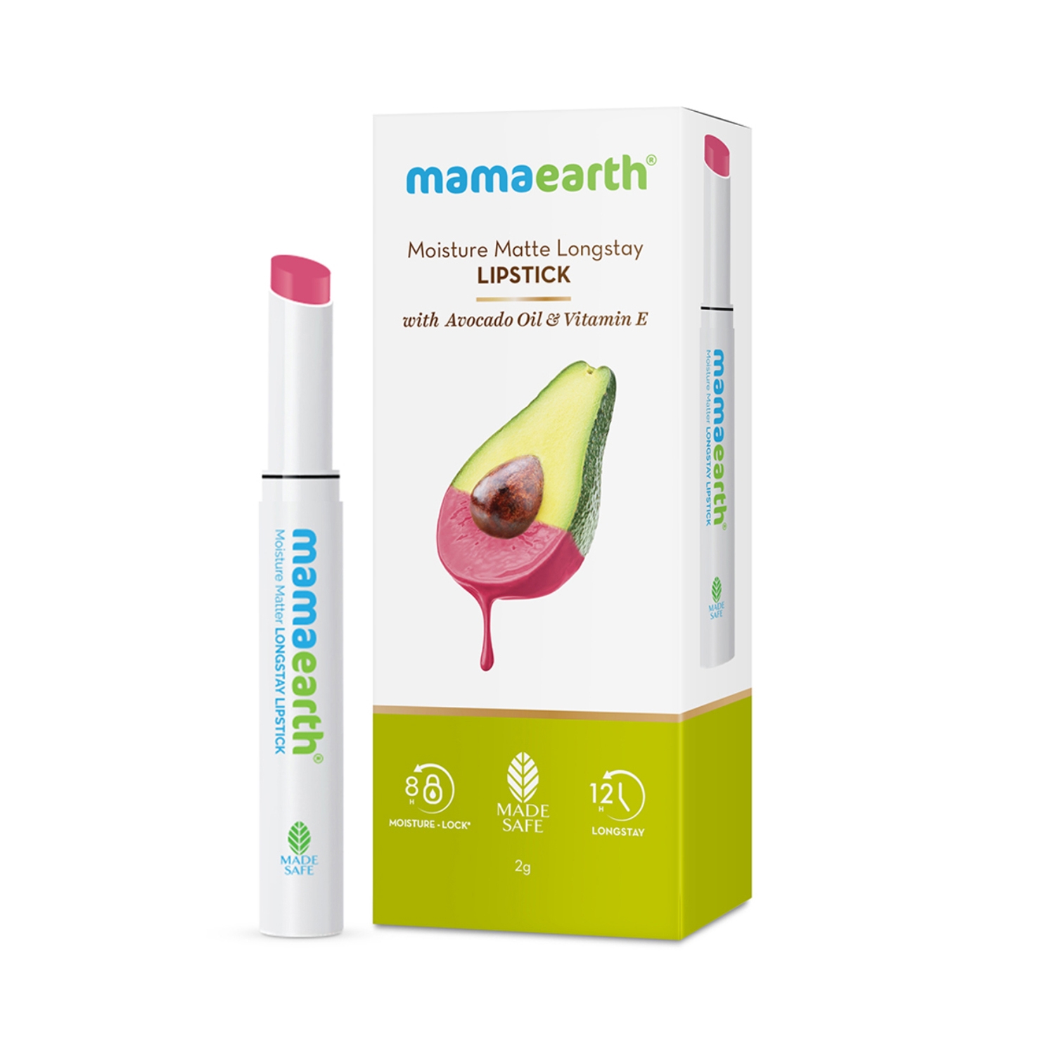 Mamaearth Moisture Matte Longstay Lipstick With Avocado Oil & Vitamin E - 03 Candyfloss Pink (2g)