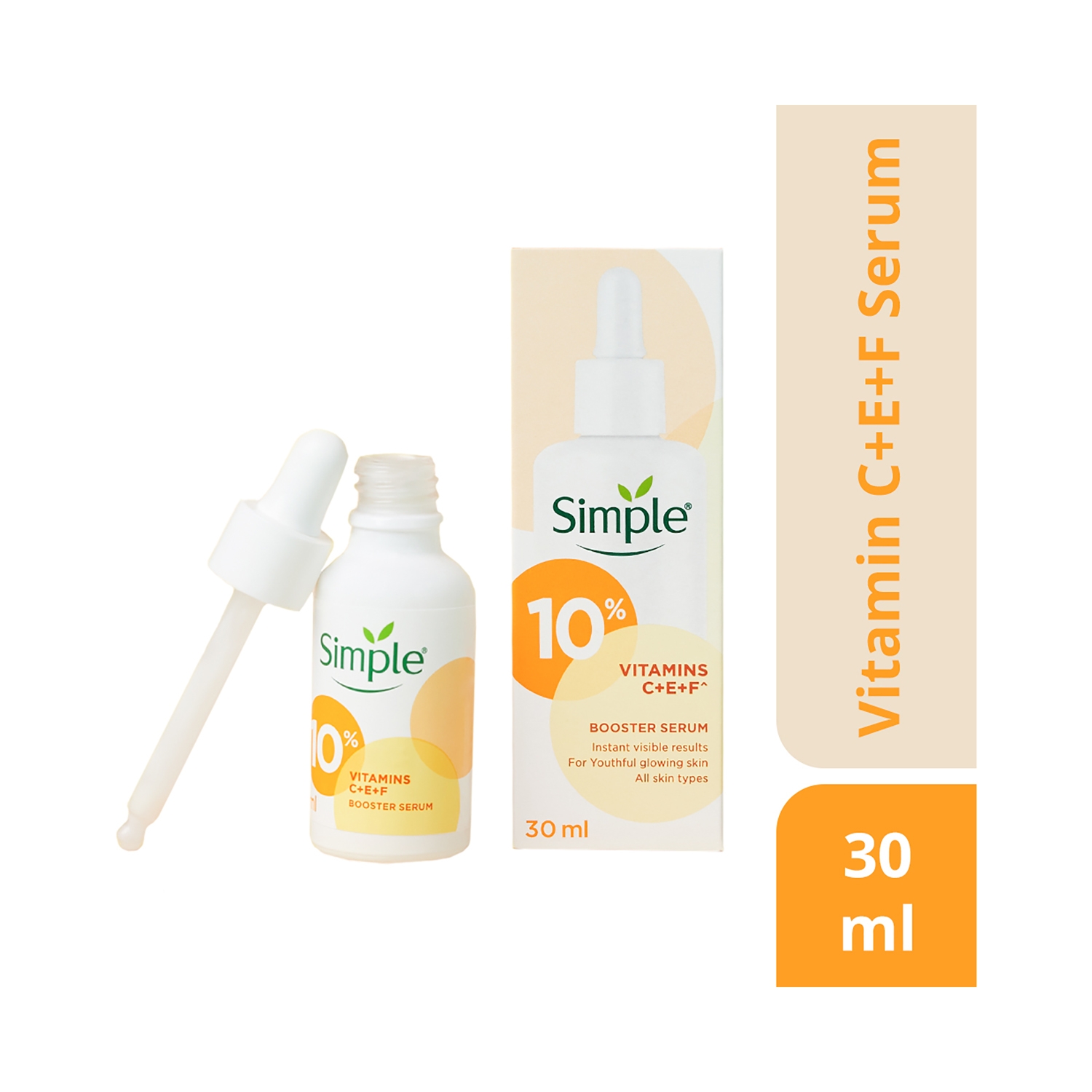 Simple | Simple Booster Serum 10% Vitamin C+E+F For Youthful Glowing Skin (30ml)