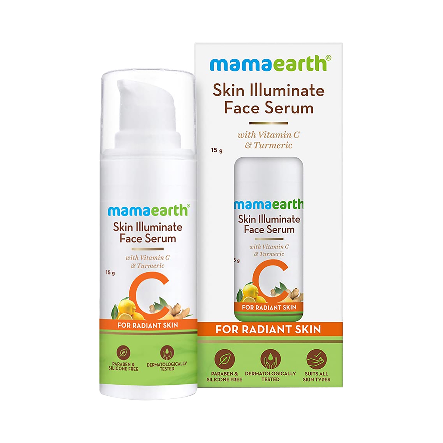 Mamaearth | Mamaearth Skin Illuminate Face Serum For Radiant Skin With Vitamin C & Turmeric (15ml)