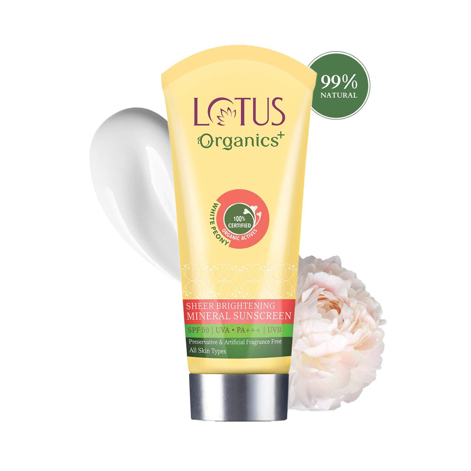 Lotus Organics+ | Lotus Organics+ Sheer Brightening Mineral Sunscreen SPF 50 Pa+++ (50g)