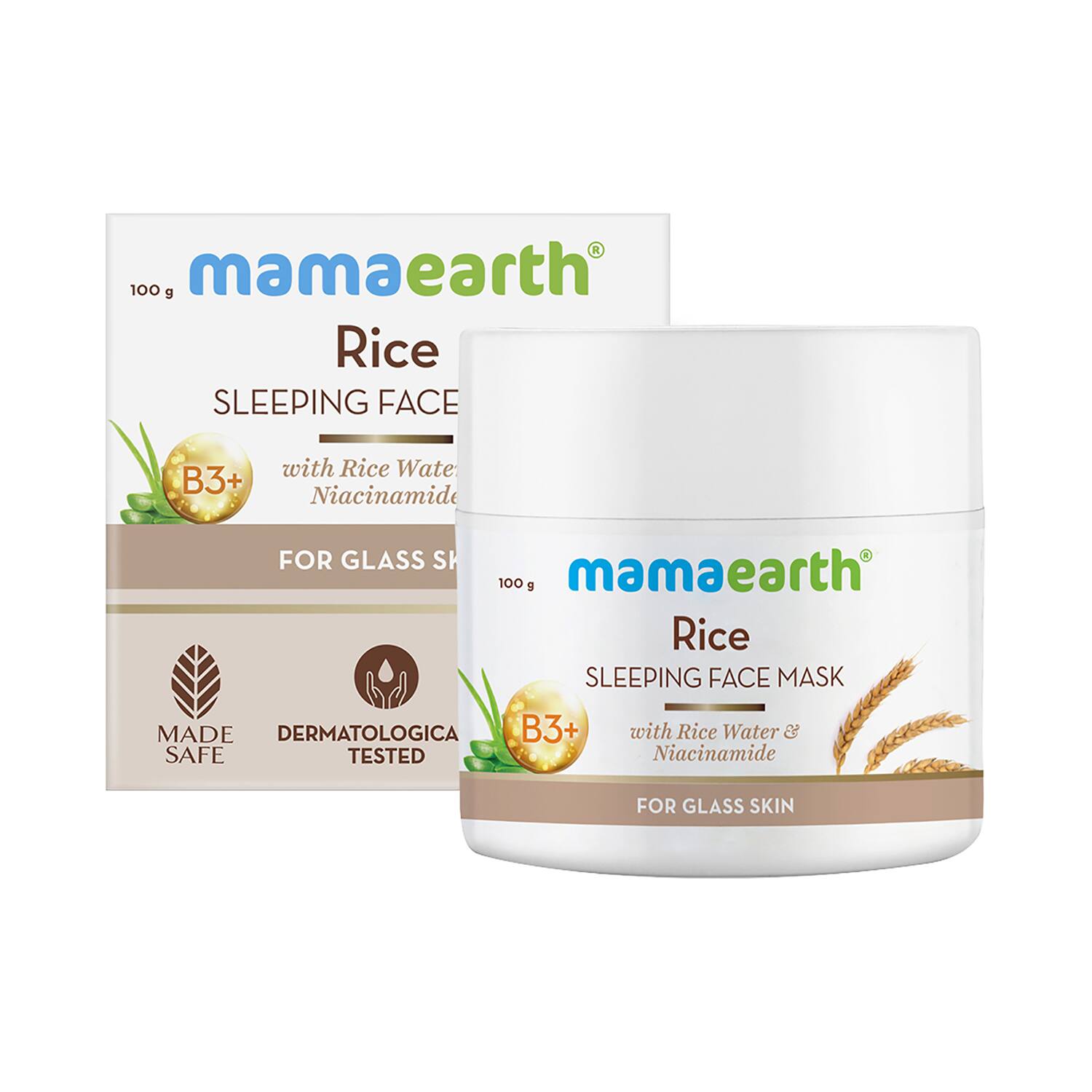 Mamaearth | Mamaearth Rice Sleeping Face Mask With Rice Water & Niacinamide For Glass Skin (100ml)