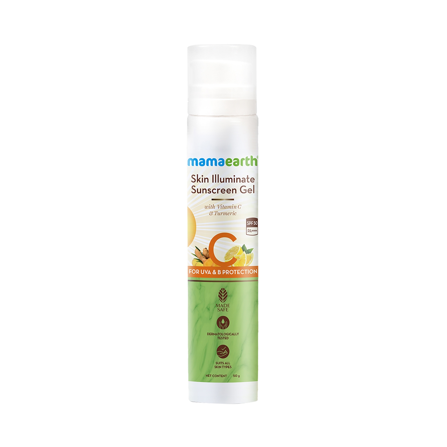 Mamaearth Skin Illuminate Sunscreen With SPF 50 Gel With Vitamin C & Turmeric (50g)