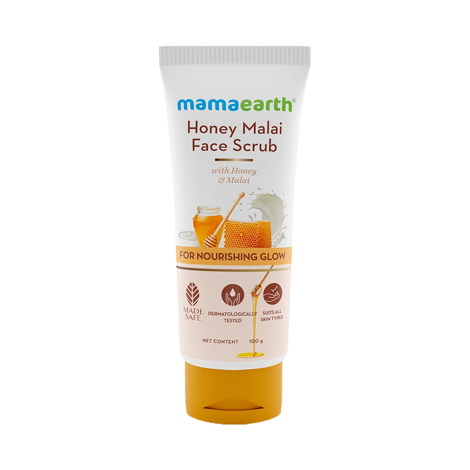 Mamaearth Honey Malai Face Scrub For Nourishing Glow (100g)