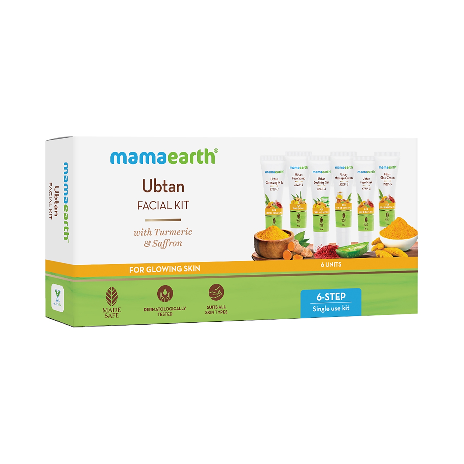 Mamaearth | Mamaearth Ubtan Facial Kit With Turmeric & Saffron For Glowing Skin (60g)