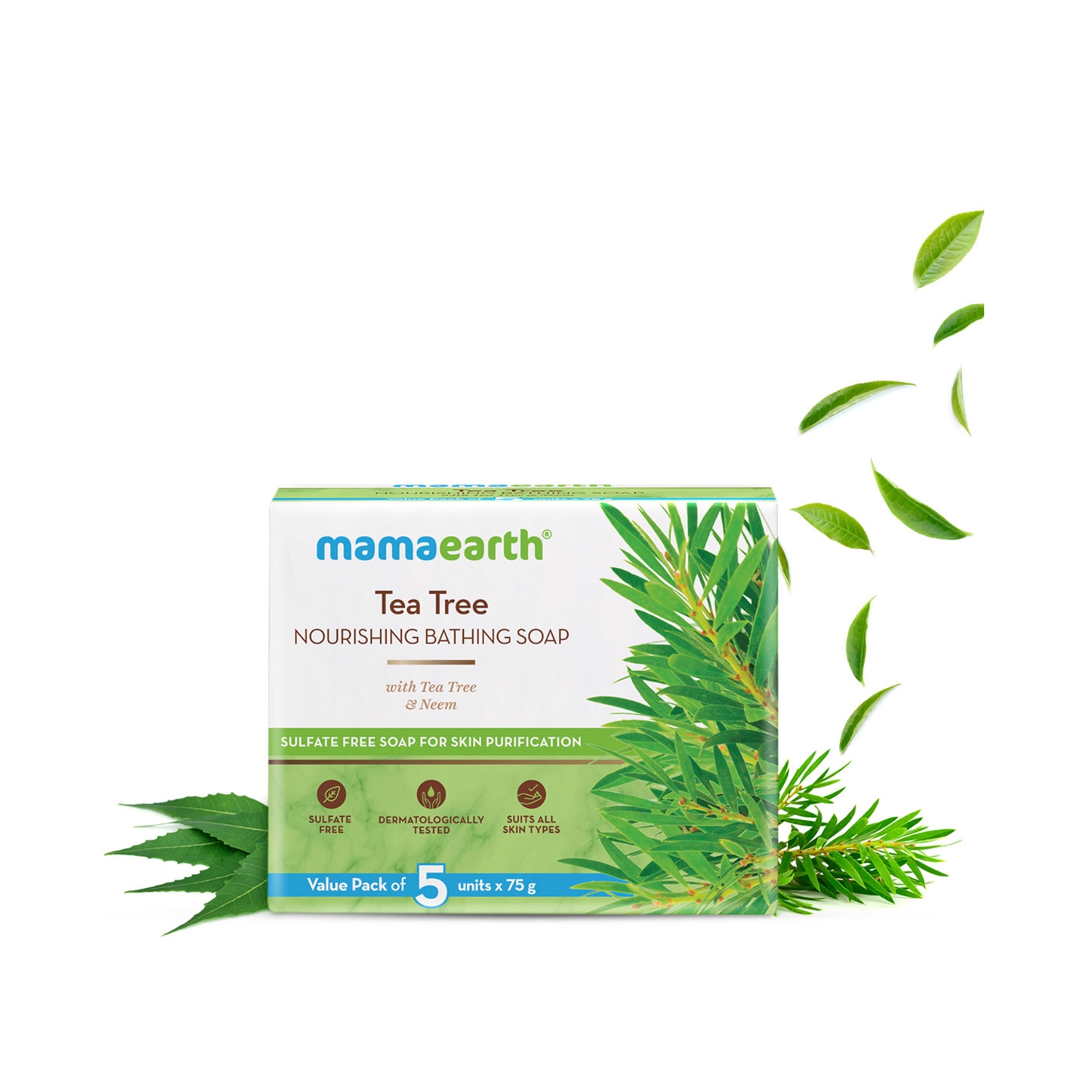 Mamaearth | Mamaearth Tea Tree Nourishing Bathing Soap With Tea Tree & Neem For Skin Purification - (5Pcs)