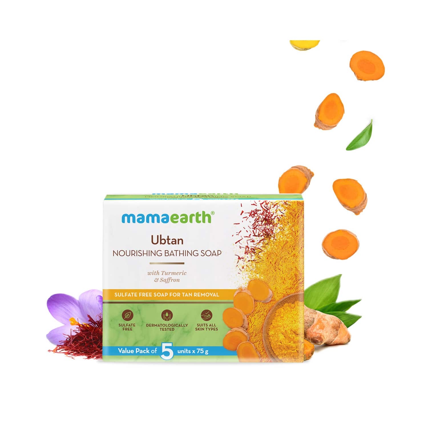 Mamaearth | Mamaearth Ubtan Nourishing Bathing Soap With Turmeric & Saffron Set - (5Pcs)