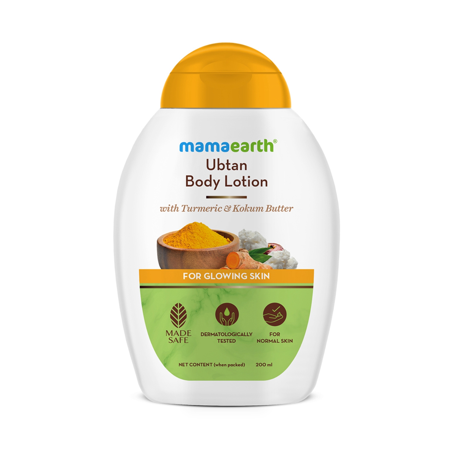 Mamaearth Ubtan Body Lotion With Turmeric & Kokum Butter For Glowing Skin (200ml)