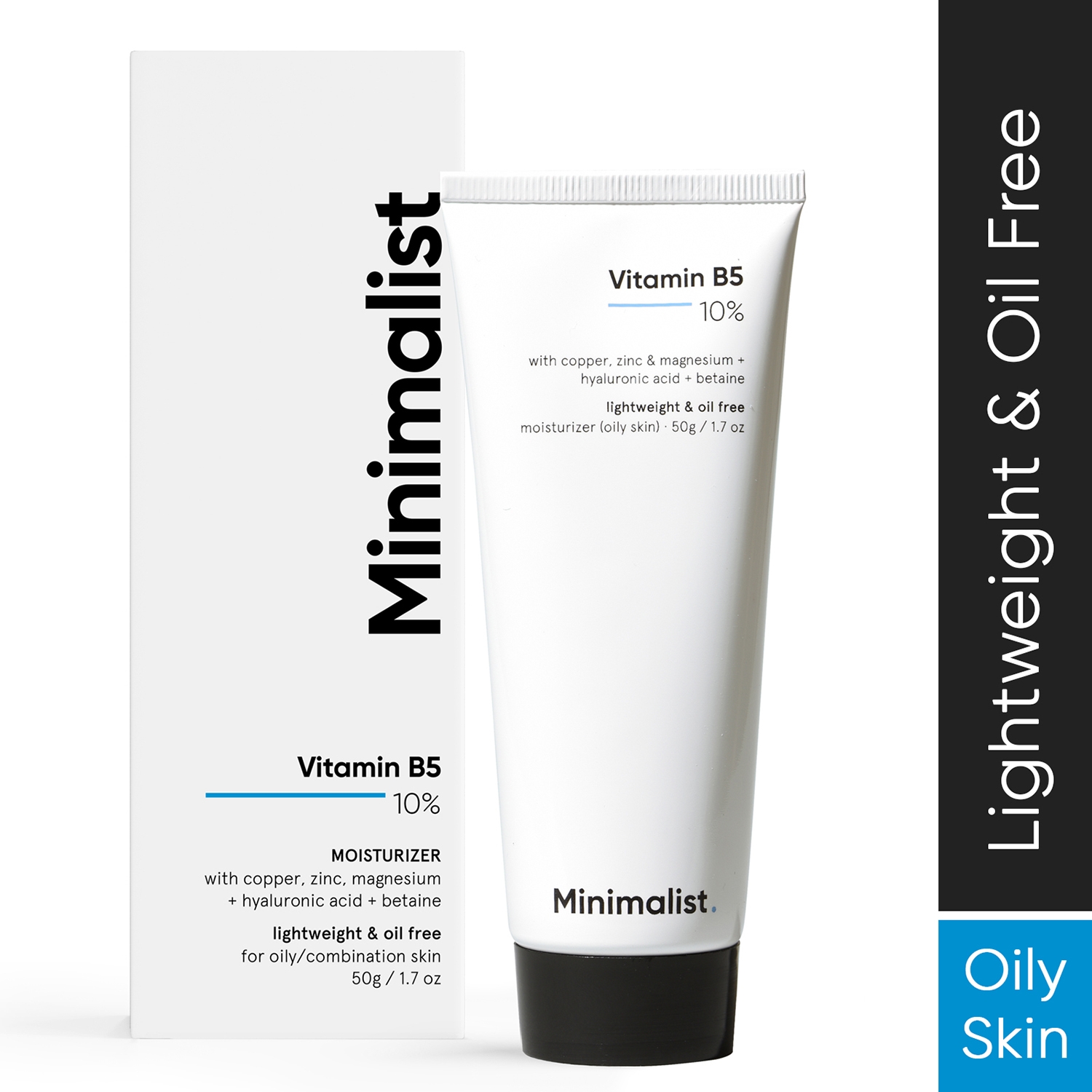 Minimalist | Minimalist 10% Vitamin B5 Face Moisturizer For Oily acne prone Skin Cream With Zn, Cu, Mg & Ha (50g)