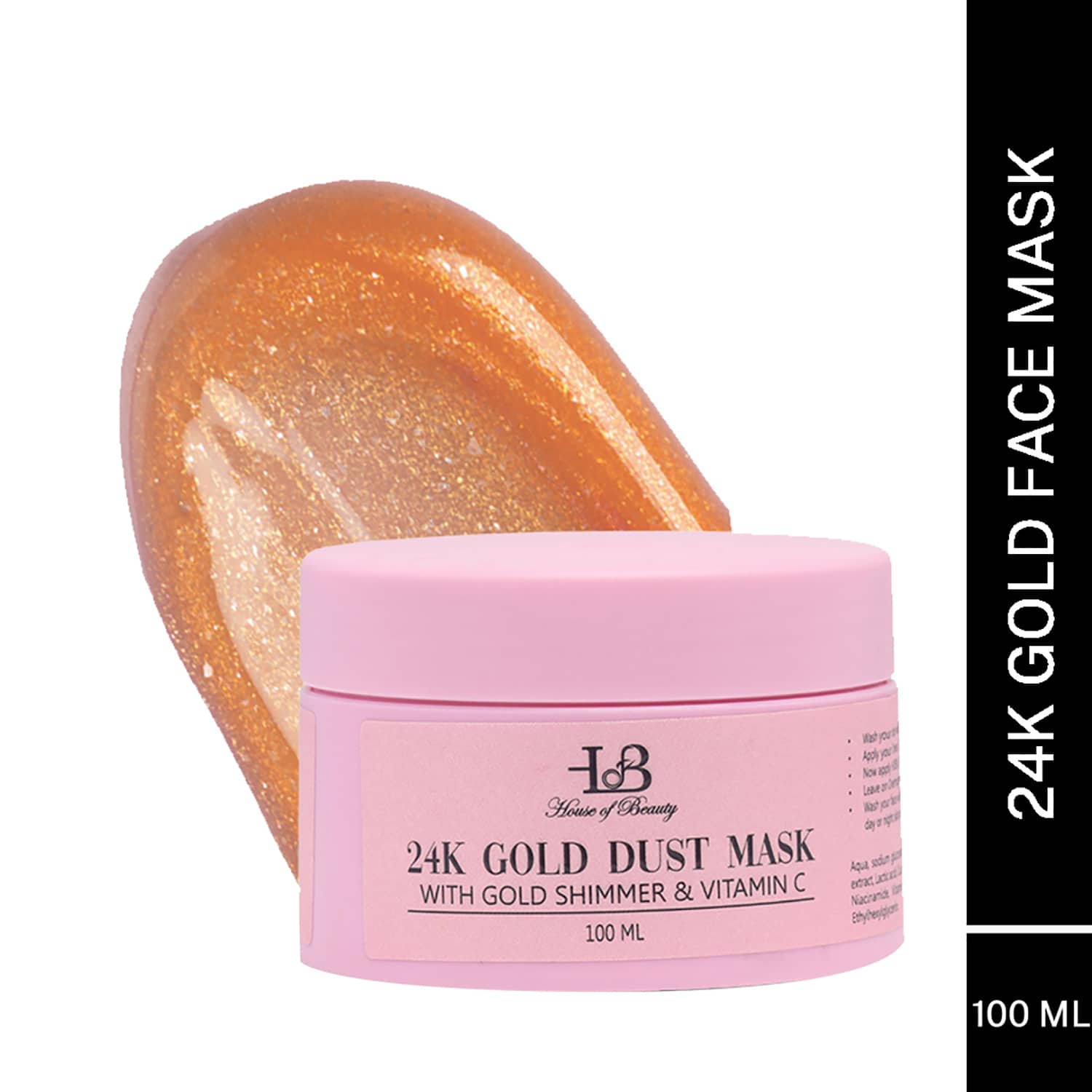House of Beauty | House of Beauty 24K Real Gold Dust Face Mask-Bridal Party Instant Glow W/T Niacin& Vit-C (100 ml)