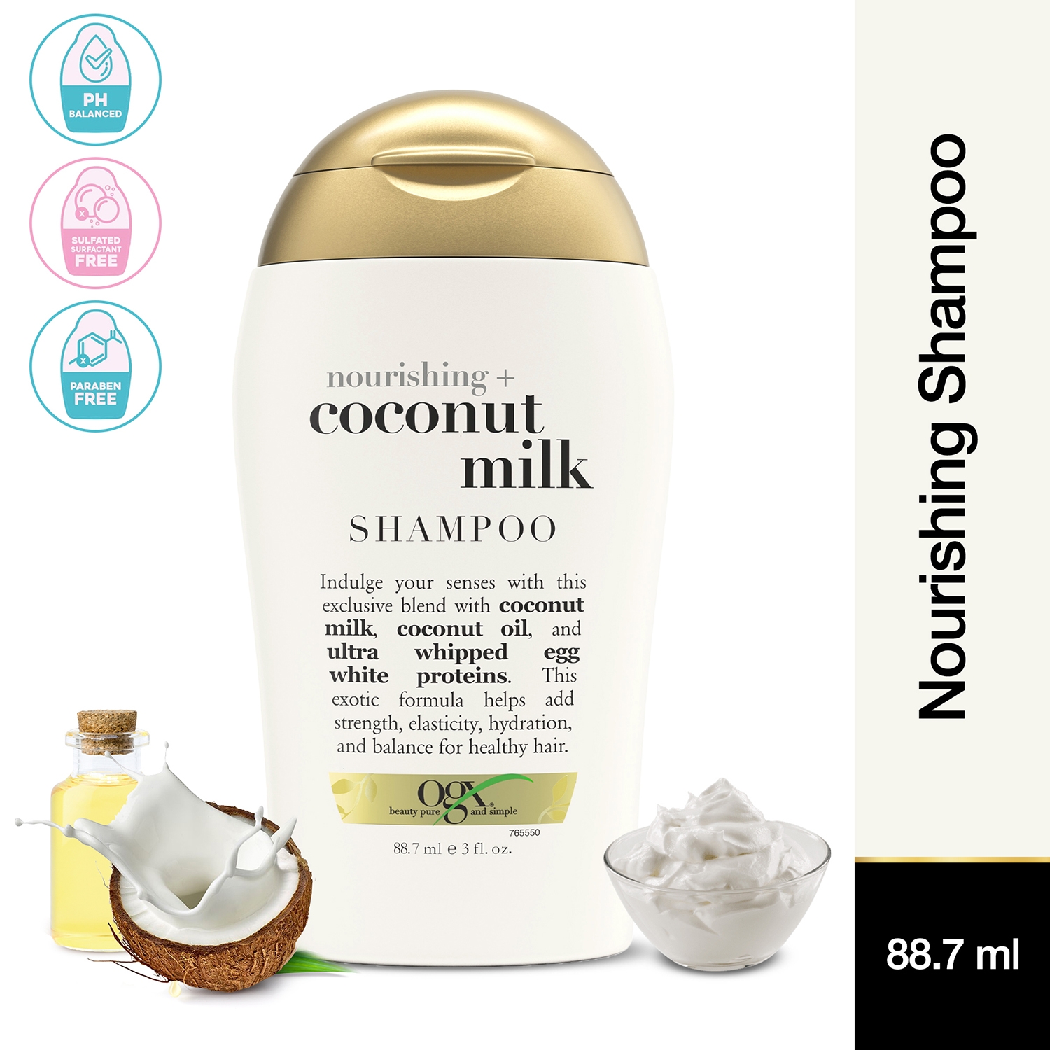 OGX Nourishing + Coconut Milk Shampoo, 385ml : : Beauty & Personal  Care