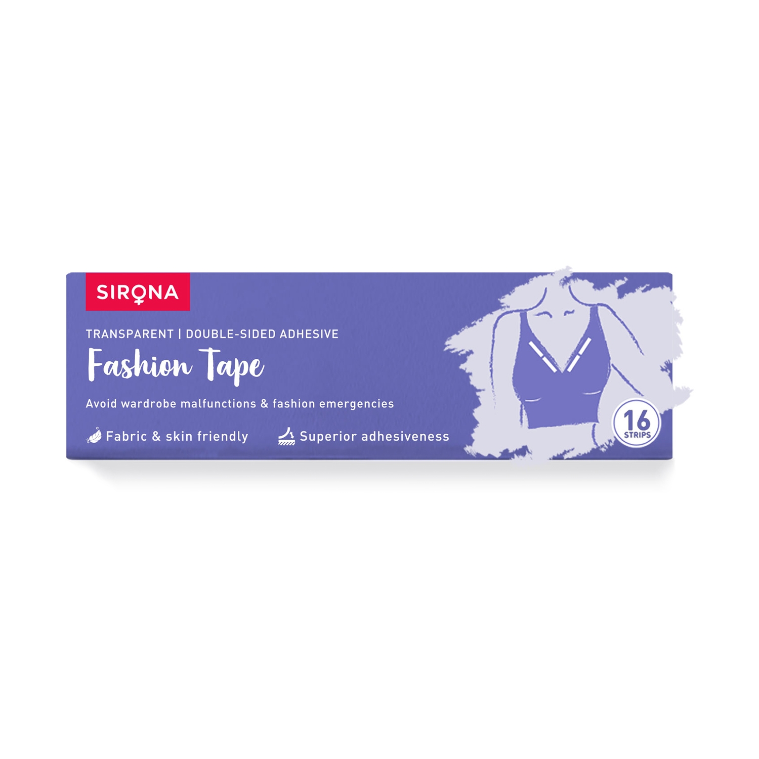 Sirona Women Fashion Tape Double Stick Strips – 16 Strips