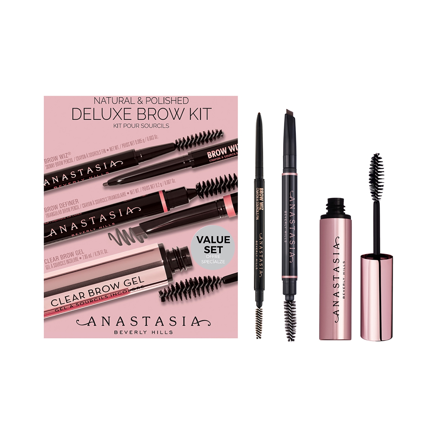 Anastasia Beverly Hills Natural & Polished Deluxe Brow Kit - Soft Brown (8.14ml)