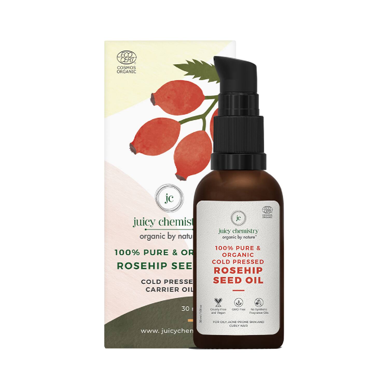 Juicy Chemistry | Juicy Chemistry Cold Pressed Rosehip Seed Carrier Oil (30ml)