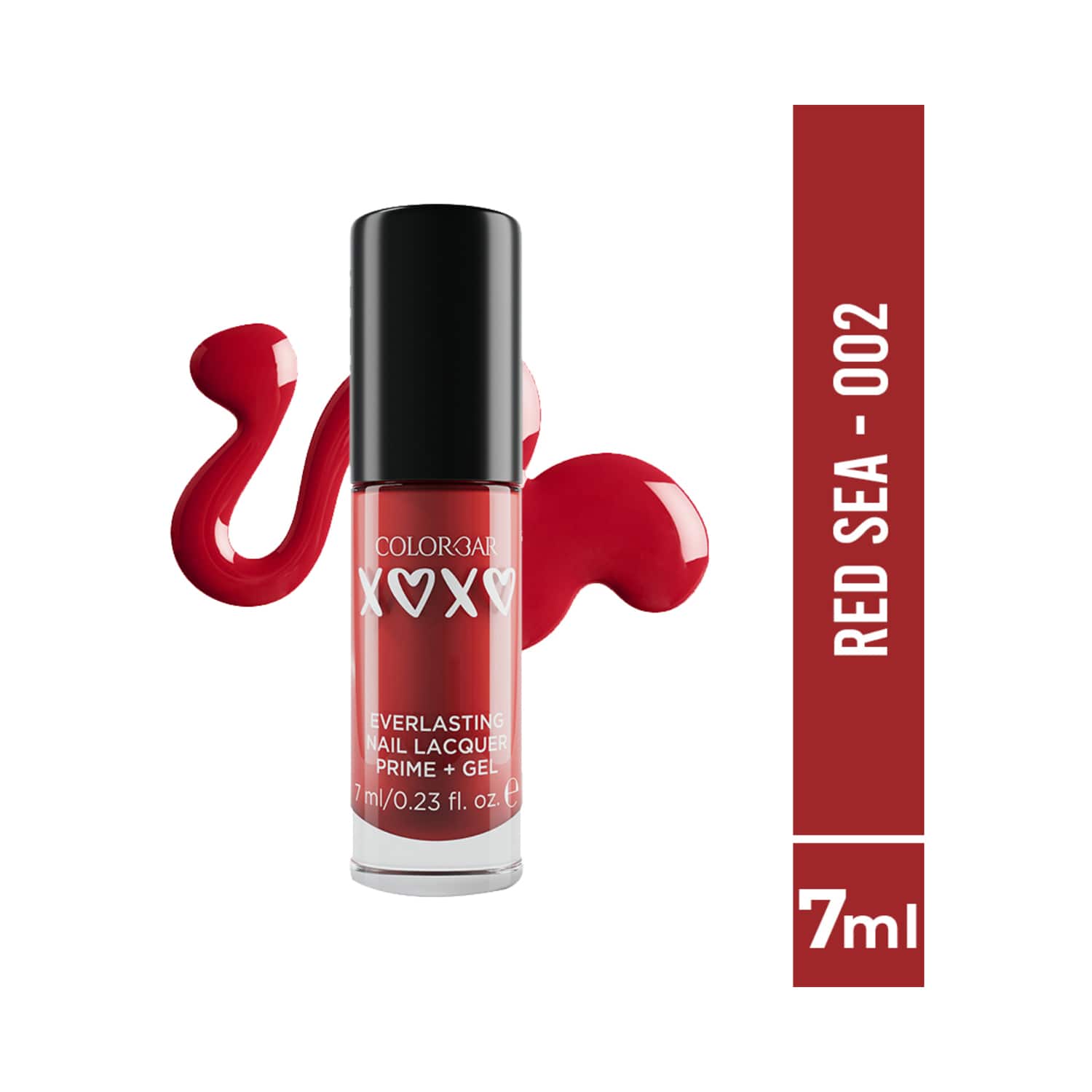 Colorbar | Colorbar Xoxo Everlasting Prime + Gel Nail Lacquer - 002-Red Sea (7ml)