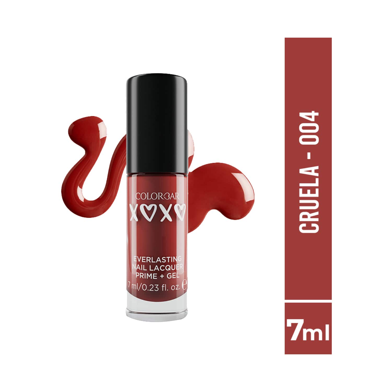 Colorbar | Colorbar Xoxo Everlasting Prime + Gel Nail Lacquer - 004-Cruela (7ml)