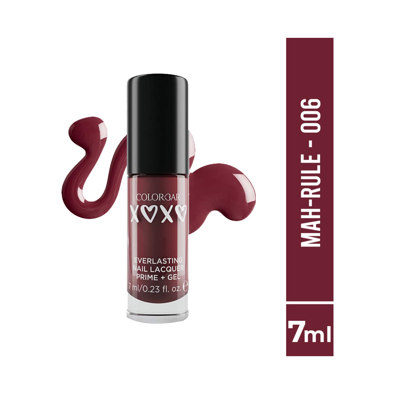 Colorbar | Colorbar Xoxo Everlasting Prime + Gel Nail Lacquer - 006-Mah-Rule (7ml)