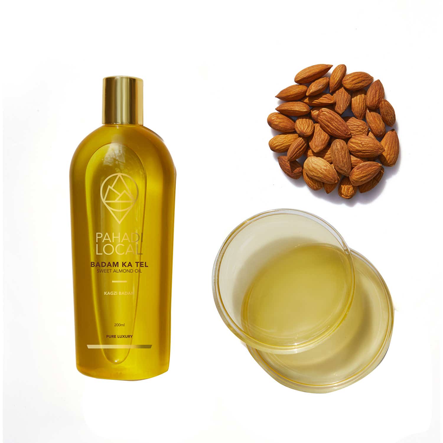 Buy Pahadi Local Badam Ka Tel Sweet Almond Oil (200ml) Online in India