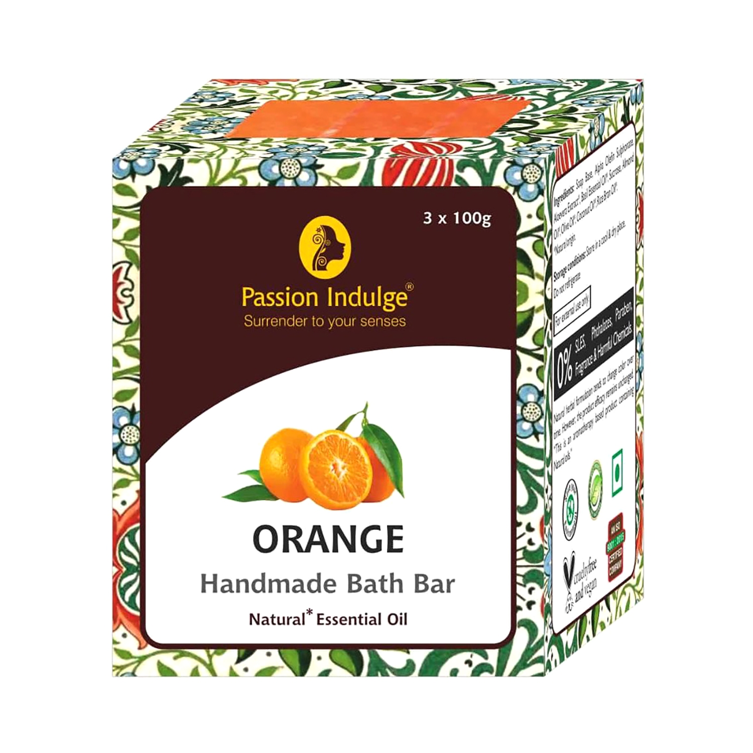 Passion Indulge | Passion Indulge Orange Handmade Bath Bar Soap (100 gm)