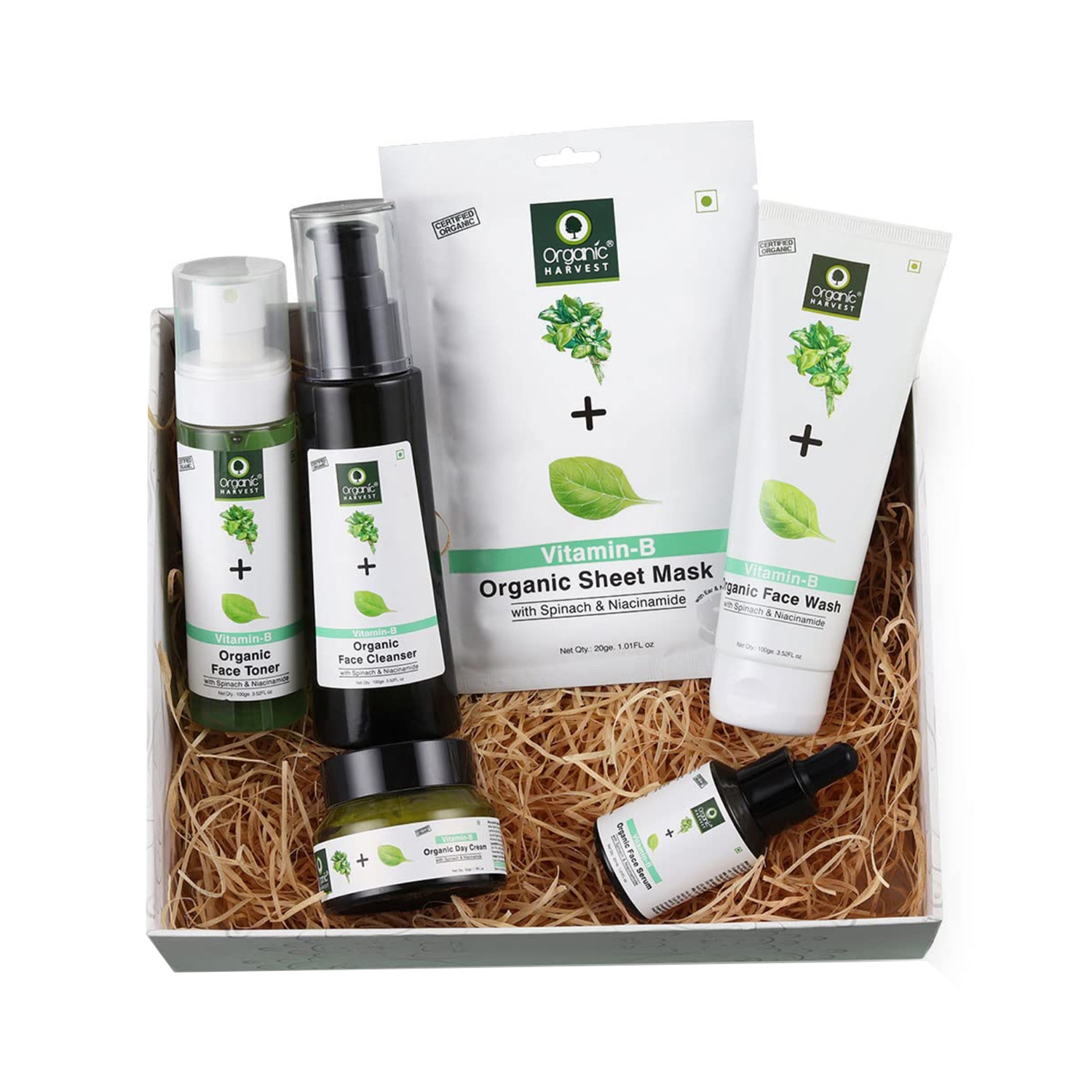 Organic Harvest Vitamin B Skin Care Beauty Gift Set - (6Pcs)