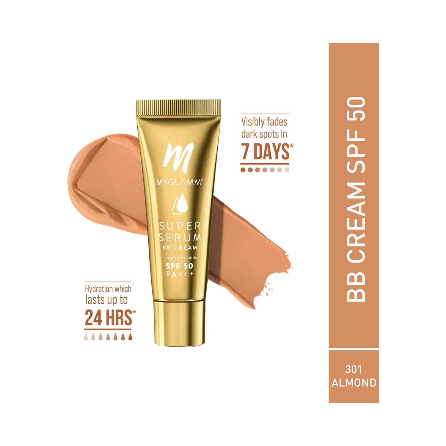 MyGlamm | MyGlamm Super Serum BB Cream - 301 Almond (15g)