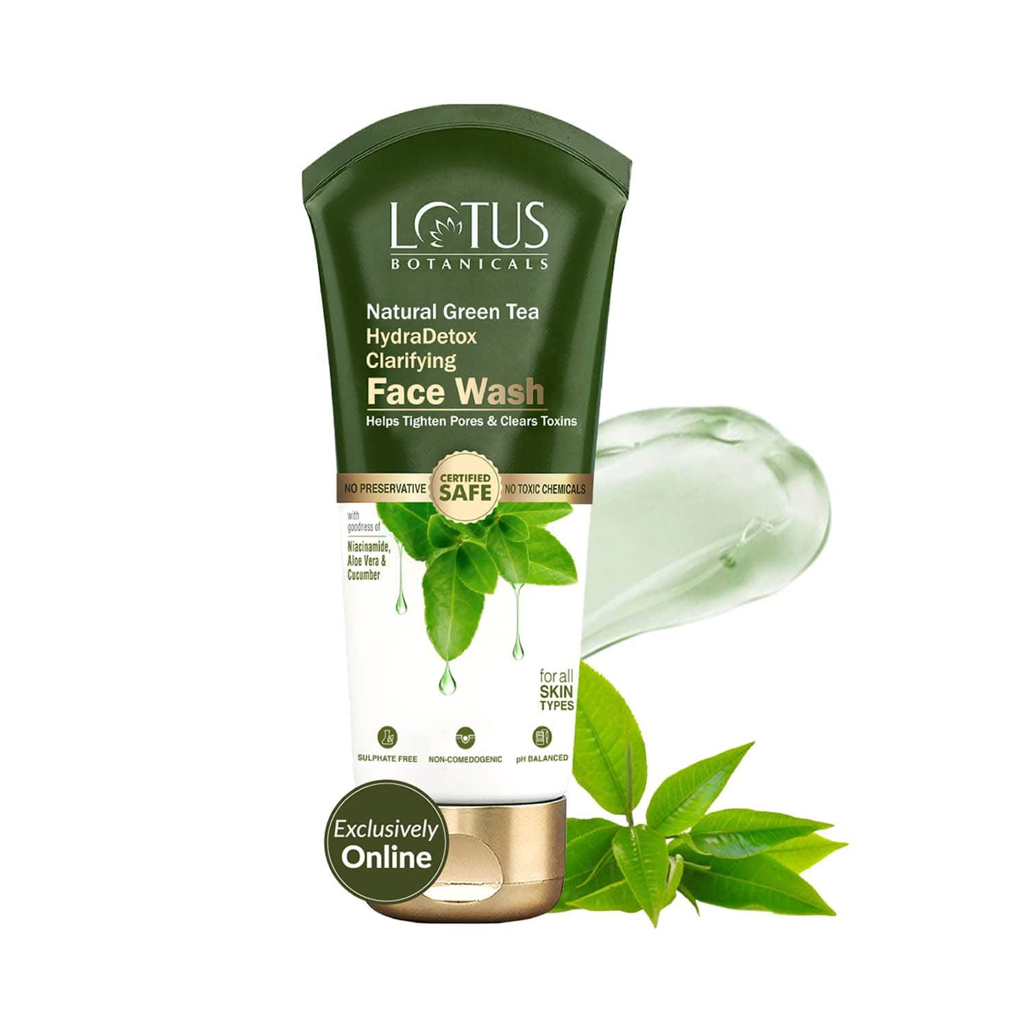 Lotus Botanicals | Lotus Botanicals Natural Green Tea Hydradetox Clarifying Face Wash (100ml)