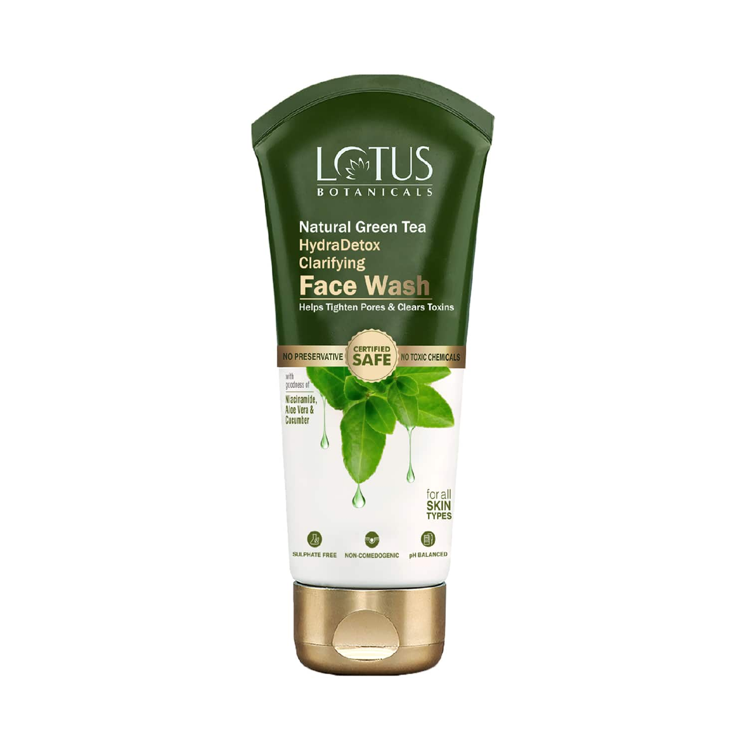 Lotus Botanicals | Lotus Botanicals Natural Green Tea Hydradetox Clarifying Face Wash (100ml)