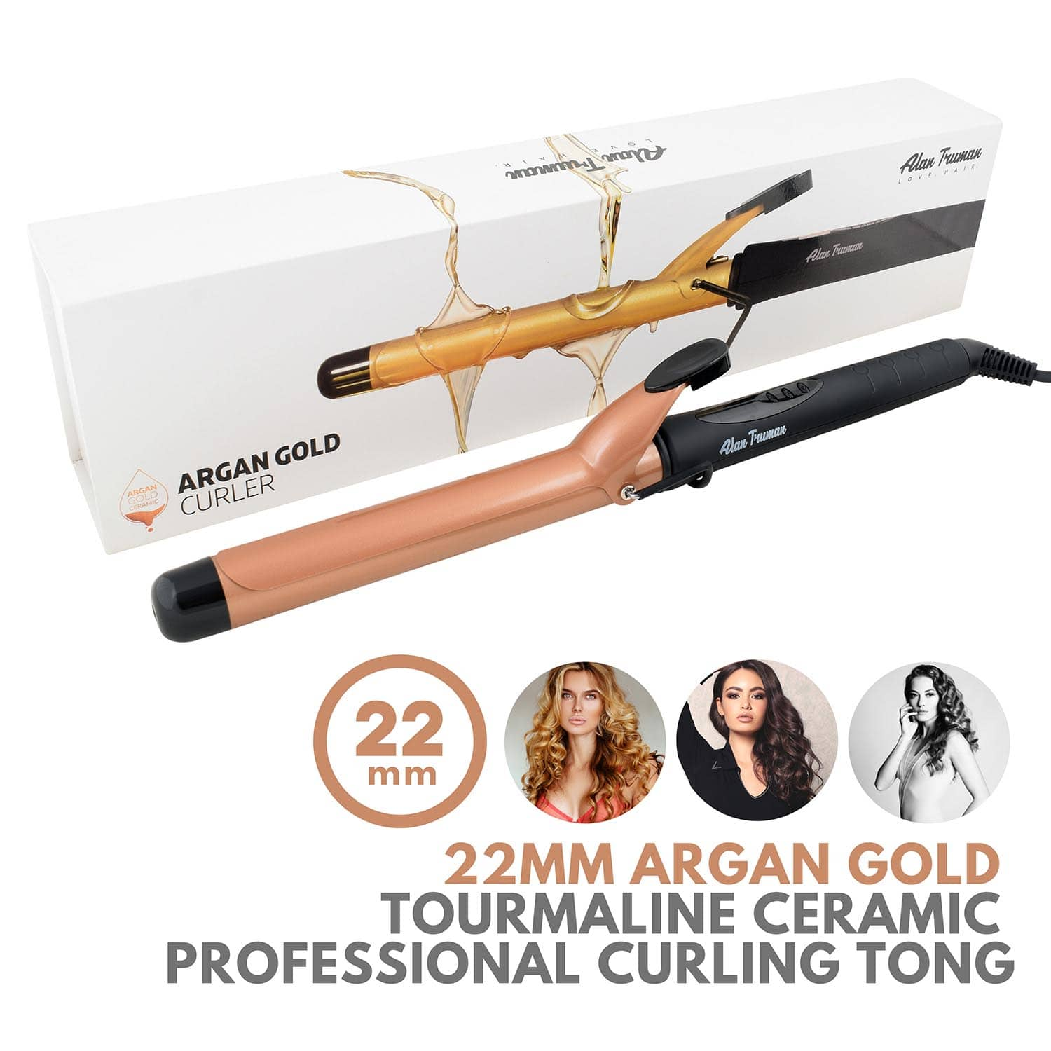 Alan Truman | Alan Truman Argan Gold Ceramic Curler - 22mm (1 Pc)