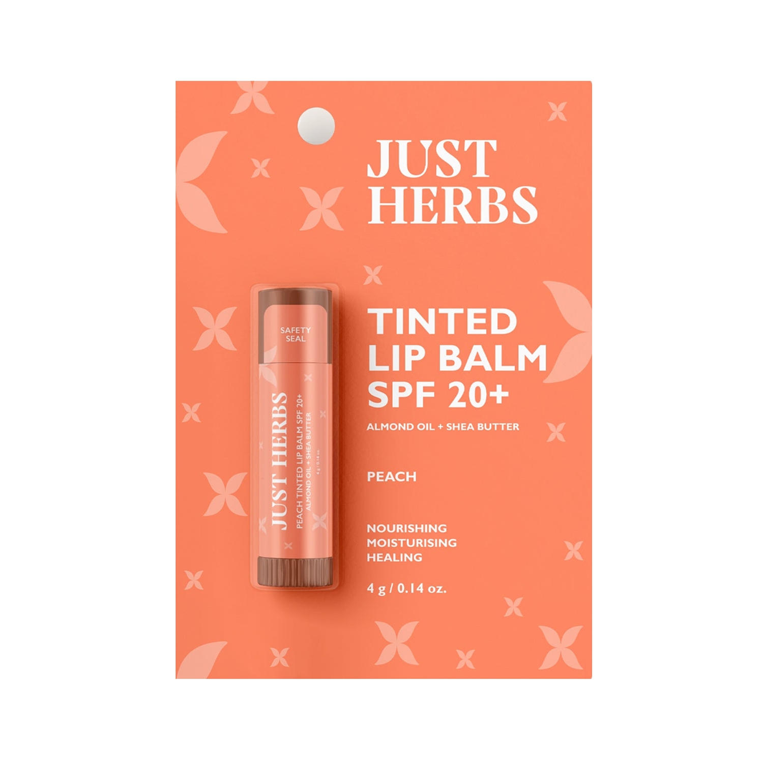 Just Herbs | Just Herbs Tinted Lip Balm SPF 20+ - Peach (4g)