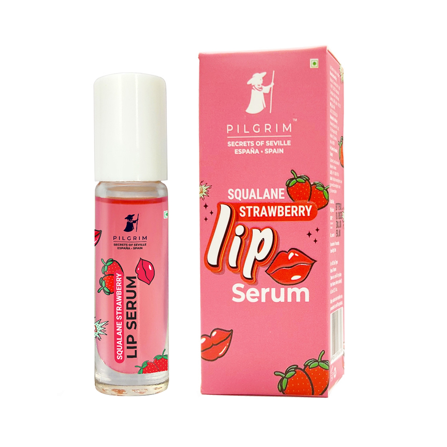 Pilgrim | Pilgrim Squalane Strawberry Lip Serum With Roll On For Visibly Plump & Supple Lips (6ml)