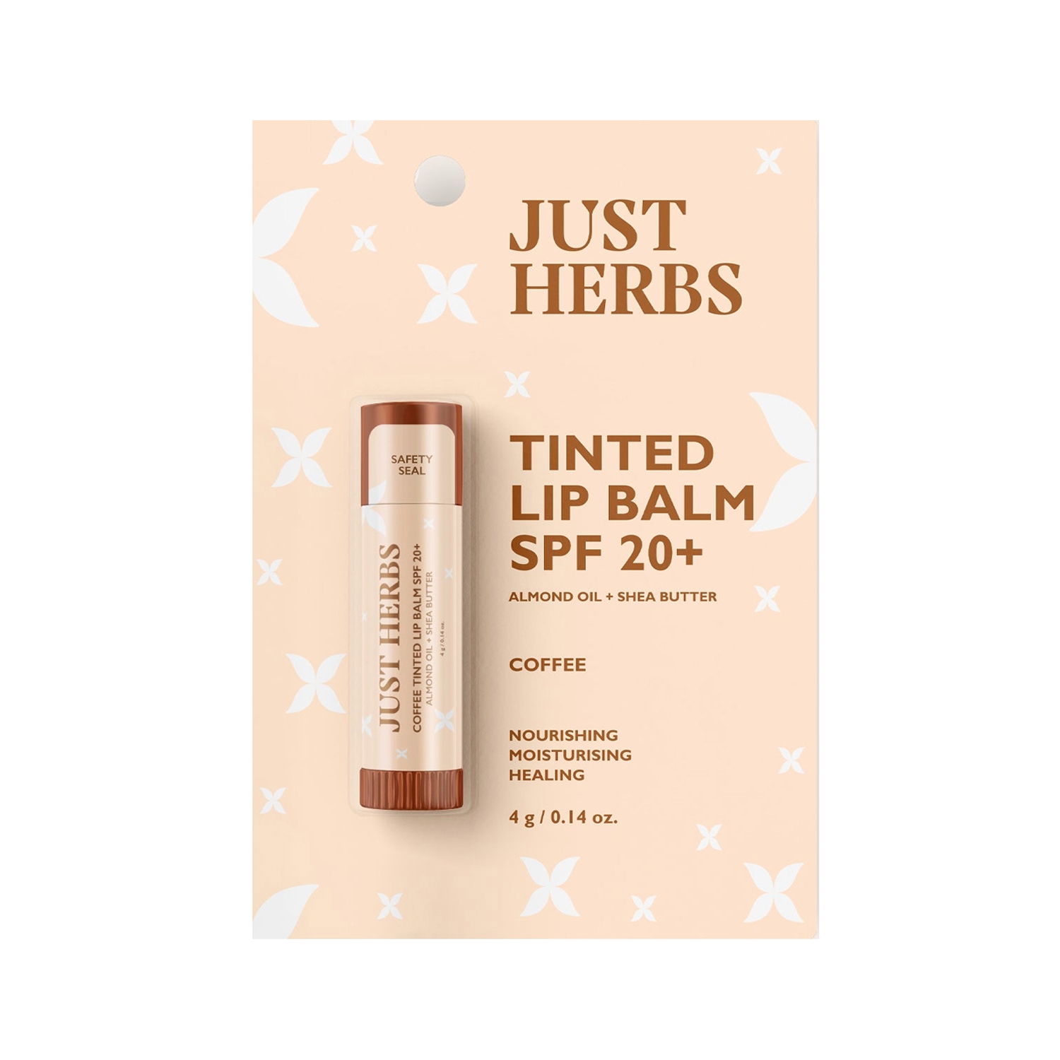 Just Herbs | Just Herbs Tinted Lip Balm SPF 20+ - Coffee (4g)