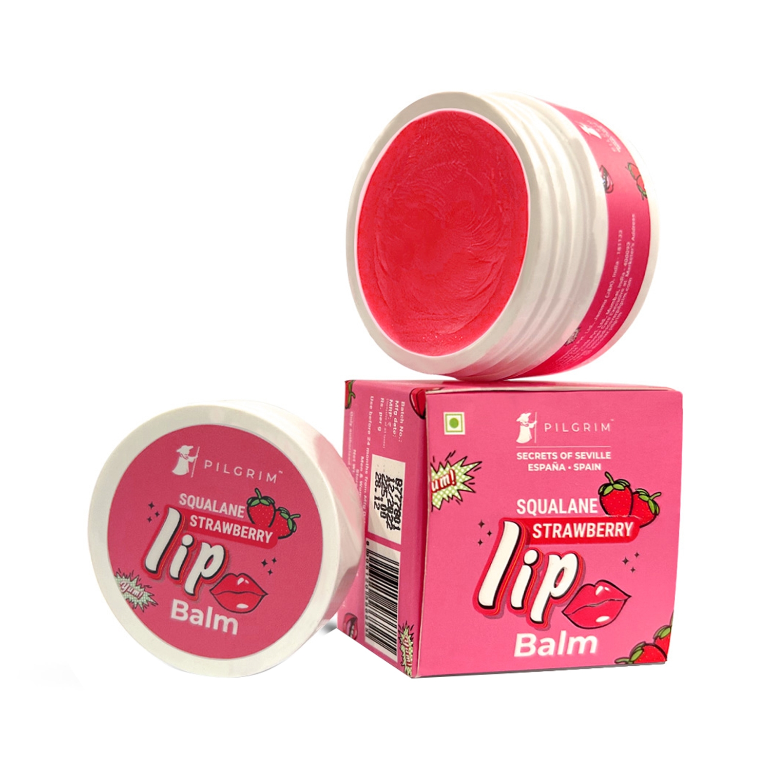 Pilgrim | Pilgrim Squalane Strawberry Lip Balm With Shea & Cocoa Butter (8g)