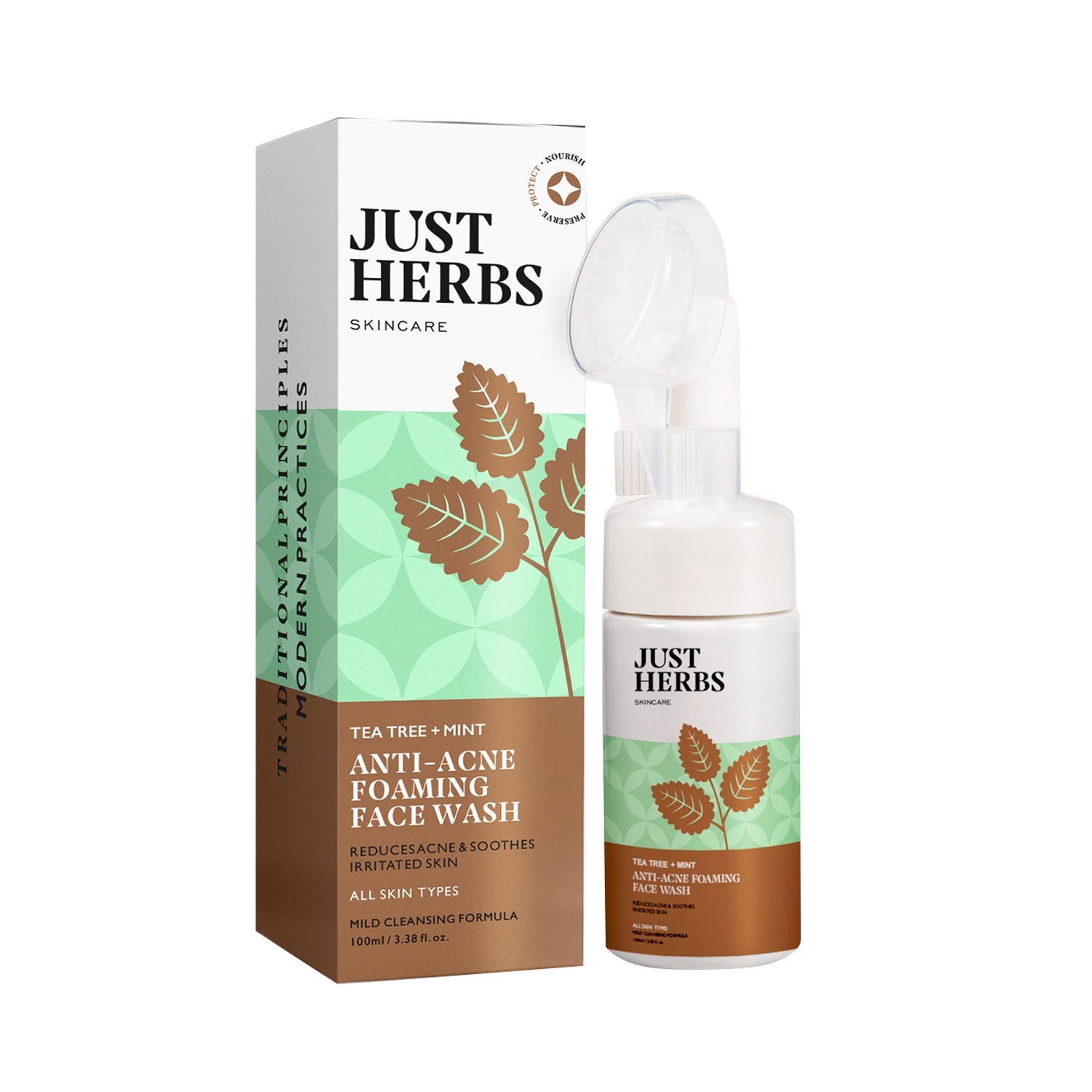 Just Herbs | Just Herbs Tea Tree And Mint Acne Foaming Face Wash (100ml)