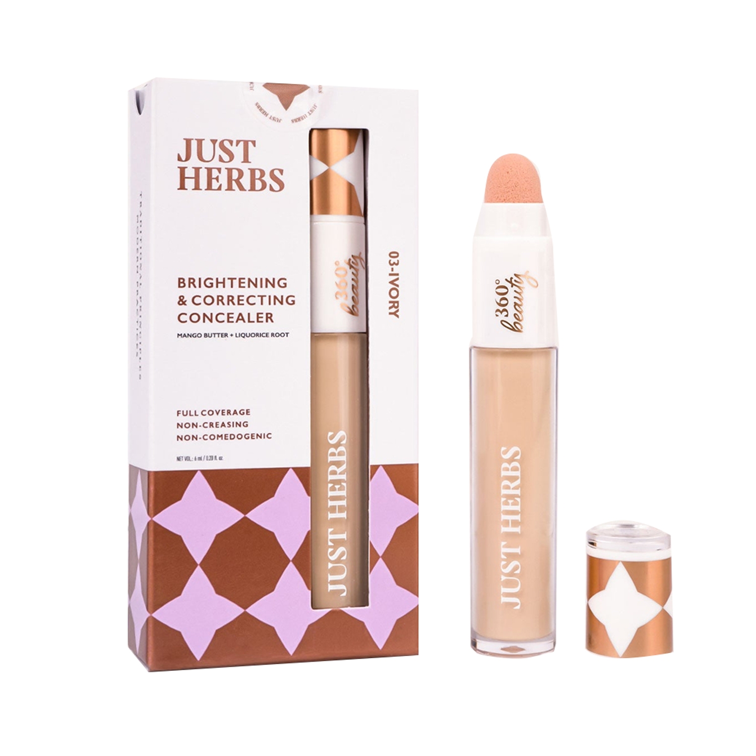 Just Herbs | Just Herbs Brightening And Correcting Concealer - 03 Ivory (6ml)