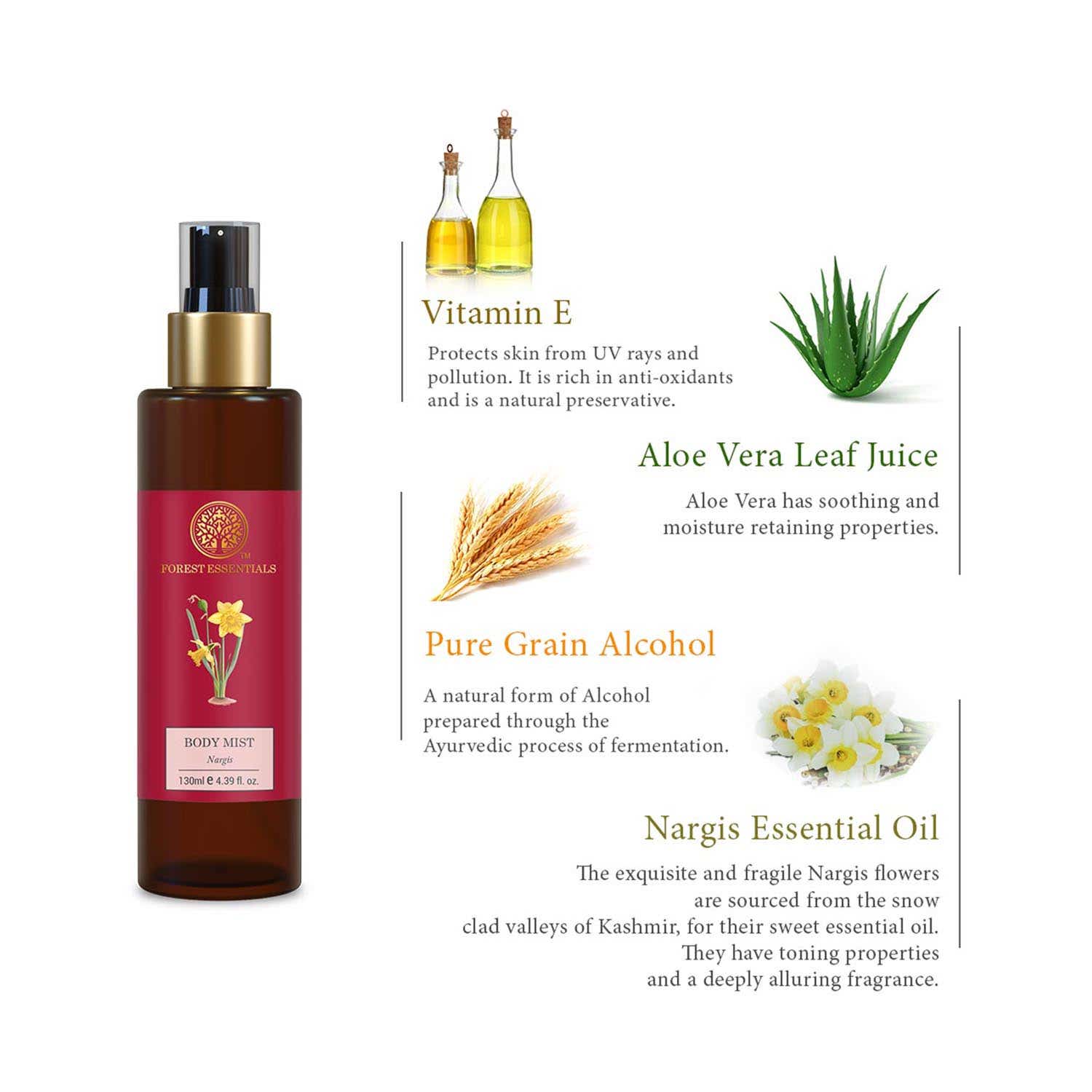 Buy Forest Essentials Nargis Body Mist (130ml) Online at Best