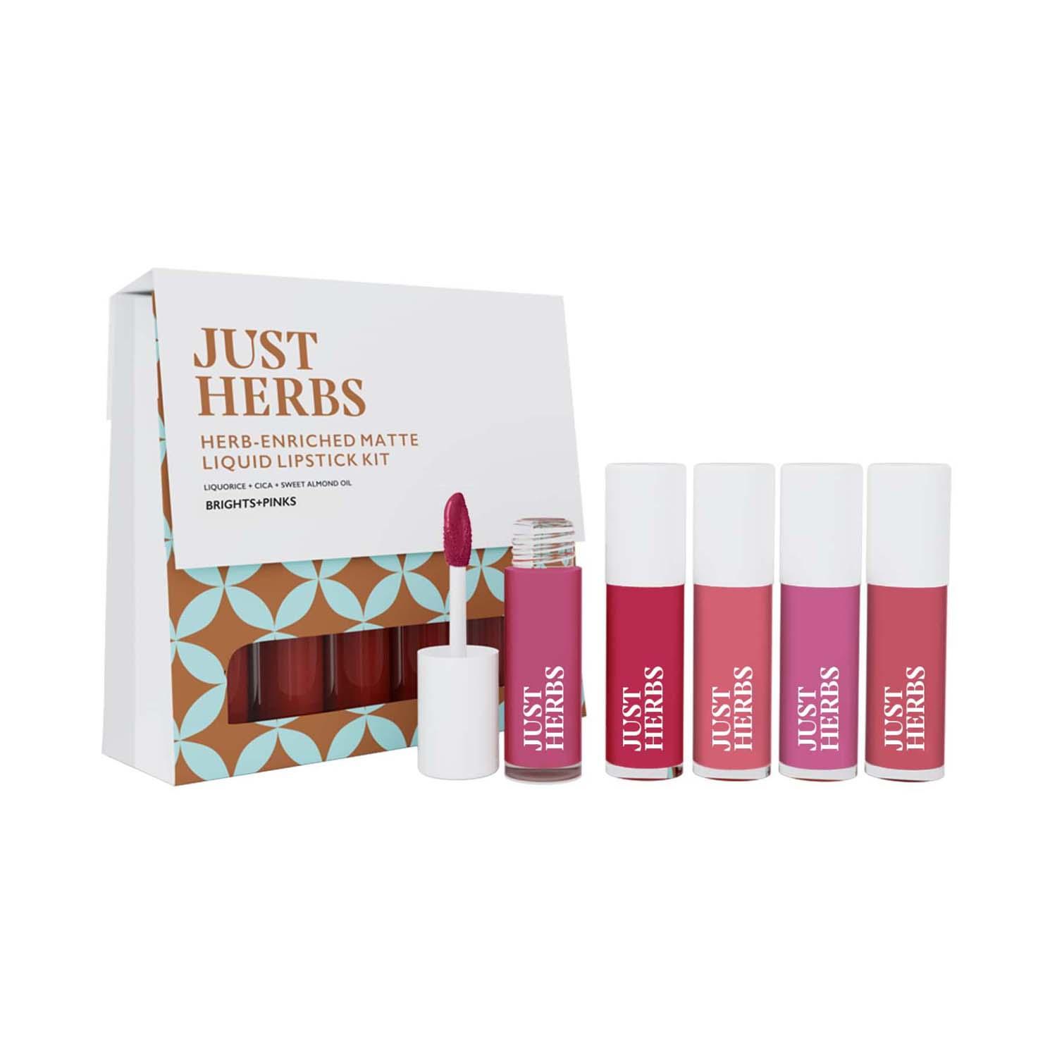 Just Herbs | Just Herbs Ayurvedic Liquid Lipstick Set - Brights Pinks (5 Pcs)