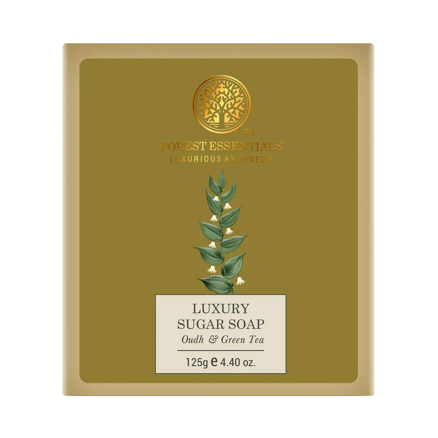 Forest Essentials | Forest Essentials Oud & Green Tea Luxury Sugar Handmade Soap (125g)